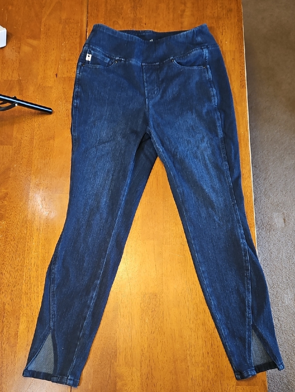 Belle By Kim Gravel Women's Dark Blue Jean With Side Slits